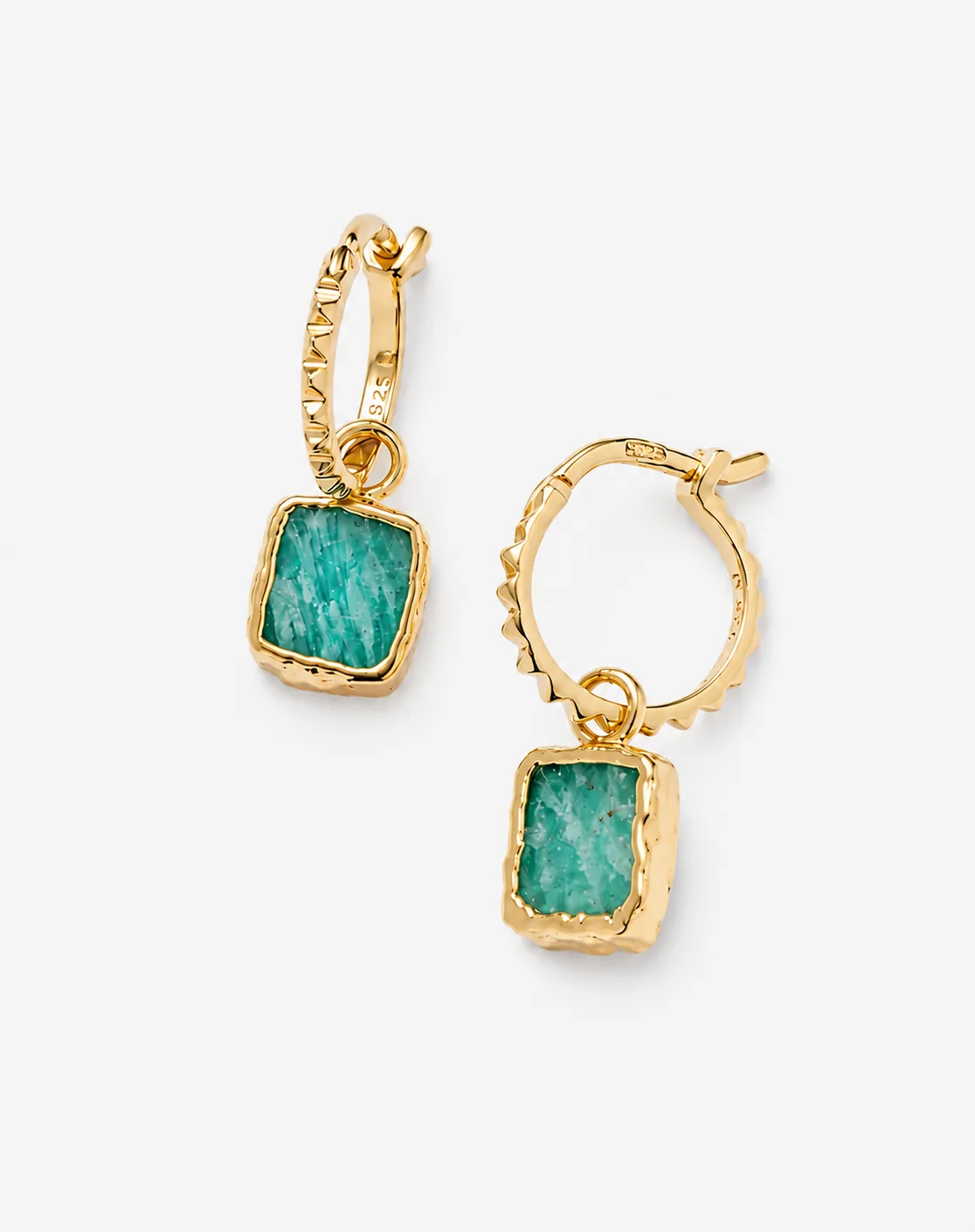 Mini Pyramid Charm Hoop Earrings
