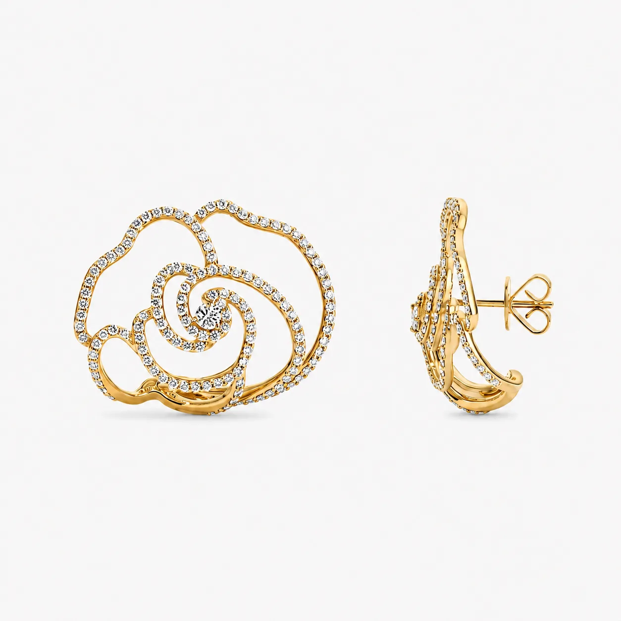 Token Pave Rose Statement Earrings