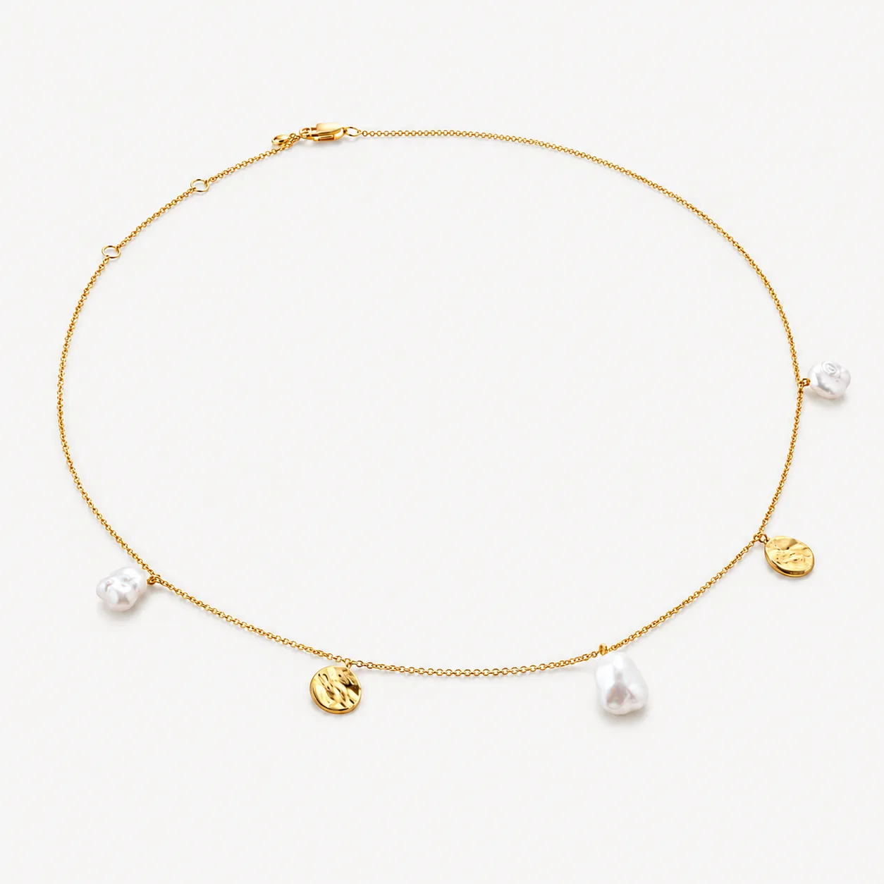 Capri Keshi Pearl Station Chain Necklace